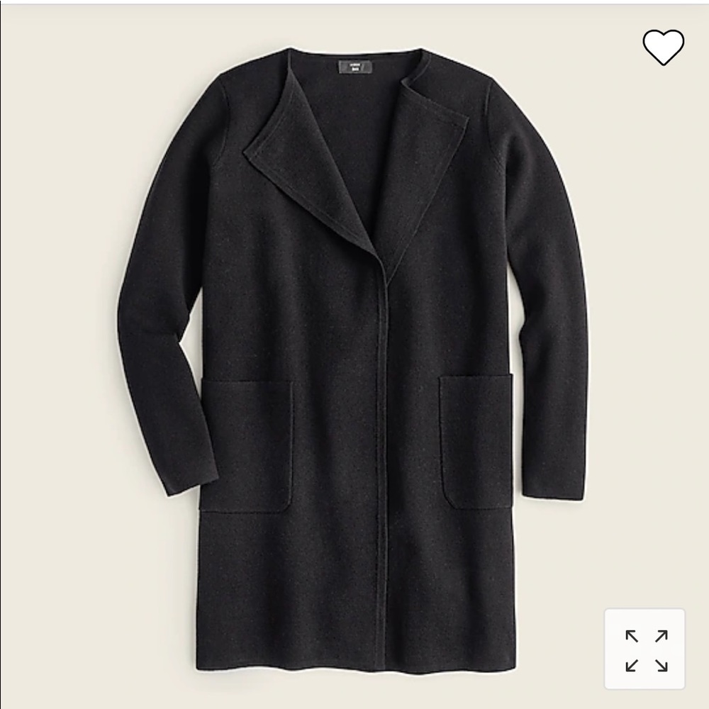 EUC J. Crew Juliette collarless sweater blazer in black - large